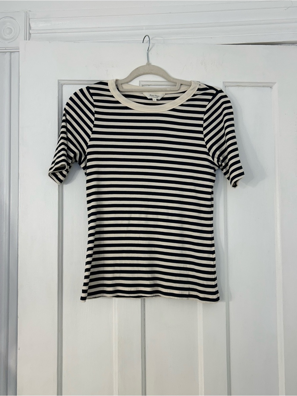 Part Two Copenhagen Danish Scandinavian Striped Ribbed Top – Size L